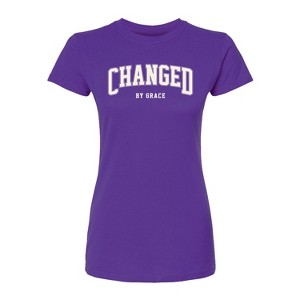 Women's - Instant Message - Changed By Grace Collegiate Fitted Graphic T-Shirt - 1 of 3