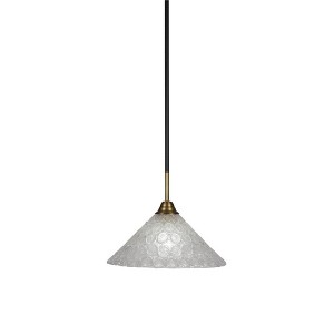 Toltec Lighting Paramount 1 - Light Pendant in  Matte Black/Brass with 12" Italian Bubble Shade - 1 of 1
