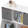 Acekool Kids Bookcase and Toy Storage, Multi-Shelf Cubby Organizer Cabinet with Fabric Drawers for Bedroom or Playroom, Grey, 35.43"x11.81"x29.53" - 3 of 4