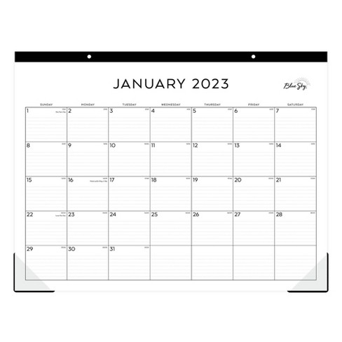 2023 Desk Pad Calendar 22"x17" Standard - Blue Sky : Target