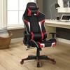 Costway Massage Gaming Chair Reclining Swivel Racing Office Chair w/Lumbar Support White\Blue\Grey\Red - image 2 of 4