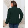 Coolmee Womens Plus Size Blazers Casual Business Knit Blazer for Work Long Puff Sleeve Lapel Blazer Suit Jackets - 3 of 4