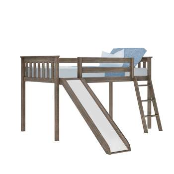 Max & Lily Twin Low Loft Bed with Slide, Clay
