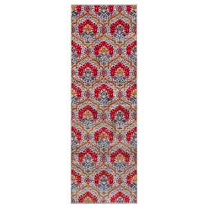 Vintage Floral Damask Non-Slip Washable Indoor Runner or Area Rug by Blue Nile Mills - 1 of 4