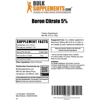 BulkSupplements Boron Citrate Powder