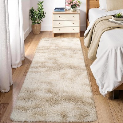 Runner Rug,Non-Slip Stain Resistant Fluffy Nursery Rug,Ultra Soft Shag Throw Carpet Solid Color Indoor Floor Carpet for Bedroom