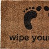 HomeRoots 18" X 30" Brown and Black Coir Wipe Your Paws Outdoor Door Mat - 4 of 4