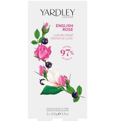 Yardley English Rose Luxury Soap, 3 x 3.5 oz