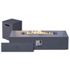 56-Inch Outdoor Rectangular Fire Pit Table Propane for Outside Patio with Tank Cover - 2 of 4