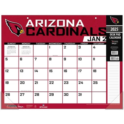 NFL Arizona Cardinals 2025 22"x17" Desk Calendar