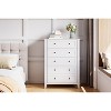 Jojoka 5 Chest of Drawer Dresser, Modern Tall Nightstand with Deep Drawers and Nickel Round Handle - 2 of 4