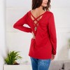 Anna-Kaci Women's Top with Front Zip Detail and Curved Hem - 3 of 4