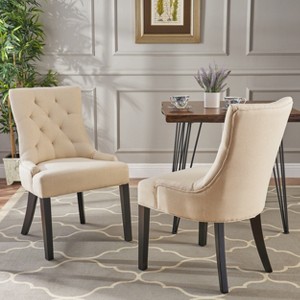 XIYUYEU Dining Chairs Set of 2,Upholstered Kitchen Chairs with Curved Tufted Backrest for Living Room,Meeting Room,Bedroom - 1 of 4