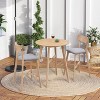 CAVINAS Modern Wooden Bar Chairs Set of 2, Upholstered Counter Height Stools with Backrest and Footrest, Soft Kitchen Island Chairs - 3 of 4