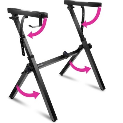 Liquid Stands Foldable Piano Keyboard Stand - 54-88 Key Z Style Adjustable Digital Piano Stand - Portable Music Stand - Sturdy Musical Keyboard Stand