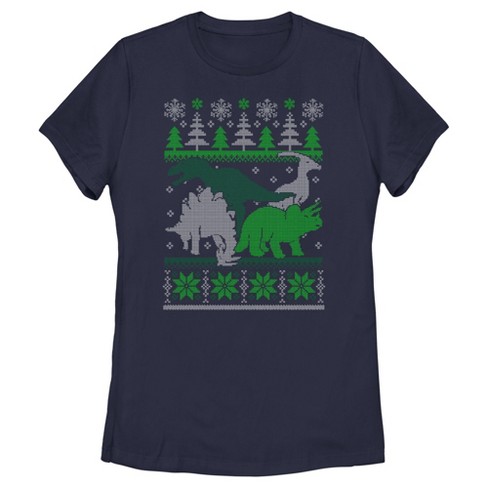 Women's Lost Gods Dinosaur Ugly Christmas Sweater T-shirt : Target