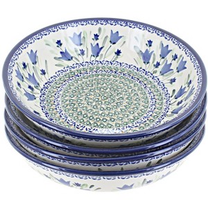 Blue Rose Polish Pottery 1013 Zaklady Large Salad Bowl Set - 1 of 1