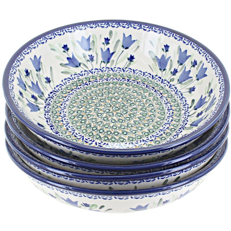 Blue Rose Polish Pottery 1013 Zaklady Large Salad Bowl Set, 1 of 2