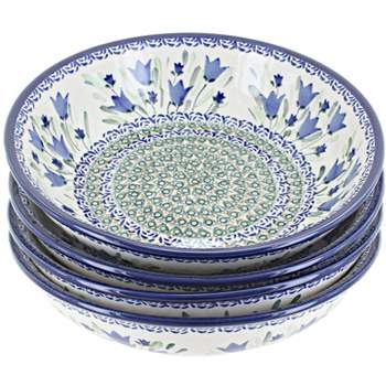 Blue Rose Polish Pottery 1013 Zaklady Large Salad Bowl Set