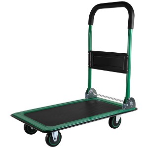 SKRAN Push Cart Dolly 330 lbs. Capacity Moving Platform Hand Truck Heavy Duty Space Saving Collapsible Swivel Push Handle Flat Bed Wagon - 1 of 4
