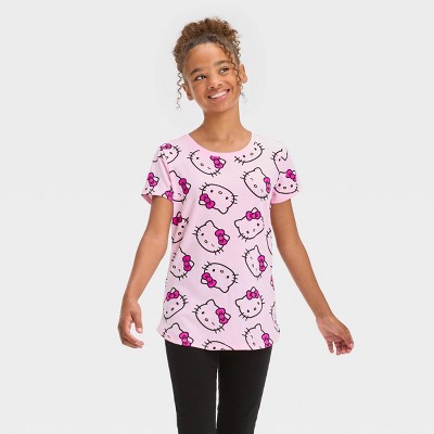 Girls' Hello Kitty Short Sleeve Graphic T-shirt - Pink : Target