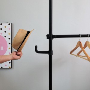 SEVOBAL Freestanding Coat Racks Adjustable Double Tier Garment Rack Heavy Duty Closet System for Versatile Indoor, Black, 92.8"*3"*122" - 1 of 4