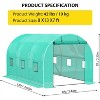 Acekool 8x13FT Walk-In Greenhouse - Galvanized Steel Frame with 6 Windows & PE Cover - 3 of 4