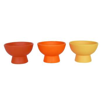Transpac Ceramic 4.25 in. Mod Style Dip Bowls Set of 3