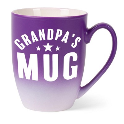 Elanze Designs Father's Day Appreciation Coffee Cup Mug 12 Ounce Ceramic With Ombre Gradient Grandpa's Mug Purple and White
