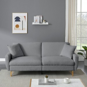 74.41 Inch Teddy Velvet Sofa Bed With Separate Adjustment Backrest And Storage Function - 1 of 4