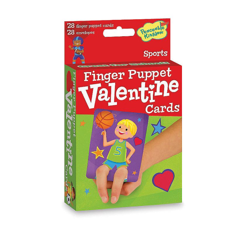MindWare Sports Finger Puppet Valentines - 28 Cards, 28 Envelopes, 1 of 3