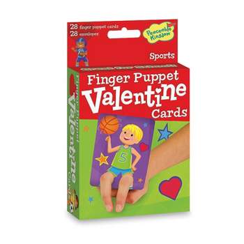 MindWare Sports Finger Puppet Valentines - 28 Cards, 28 Envelopes
