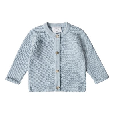 Image of Stellou & Friends 100% Cotton Newborn and Baby Cardigan Sweater - 9-12 Months / Light Blue