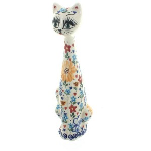 Blue Rose Polish Pottery Butterfly Medium Cat - 1 of 1
