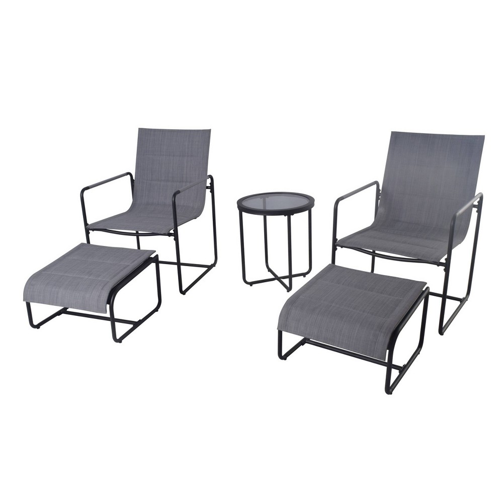 Project 62 5pc Padded Sling Patio Chat Set With Ottoman Dark Gray Project 62 From Target Daily Mail