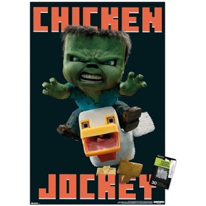 Trends International A Minecraft Movie - Chicken Jockey Unframed Wall Poster Prints - 1 of 4