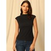 Hobemty Women's Basic Solid Sleeveless Slim Fit Mock Neck Blouse - 3 of 4