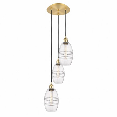 Vaz - 3 Light Cord Hung Multi Pendant In Industrial Style-25.13 Inches Tall and 12.38 Inches Wide