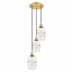 Vaz - 3 Light Cord Hung Multi Pendant In Industrial Style-25.13 Inches Tall and 12.38 Inches Wide - 1 of 1