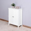 VYNXARIA Elegant White Bathroom Floor Storage Cabinet with Double Doors - 4 of 4