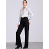 INSPIRE CHIC Women's Straight Leg Pleated High Waisted Office Business Slacks Casual Pants - 2 of 4
