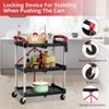 Folding Utility Cart - Heavy Duty 165LB Capacity w/ 360° Wheels (2 Locking) -  3-Tier Collapsible Rolling Cart for Garage, Office, Warehouse, Kitchen - 2 of 4