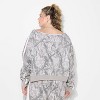 Women's Off the Shoulder Graphic Sweatshirt - Camo - 3 of 3