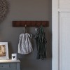 Merrick Lane 34 Inch Wall Mount Pine Wood Storage Rack with Hanging Hooks, Entryway, Kitchen, Bathroom - 3 of 4