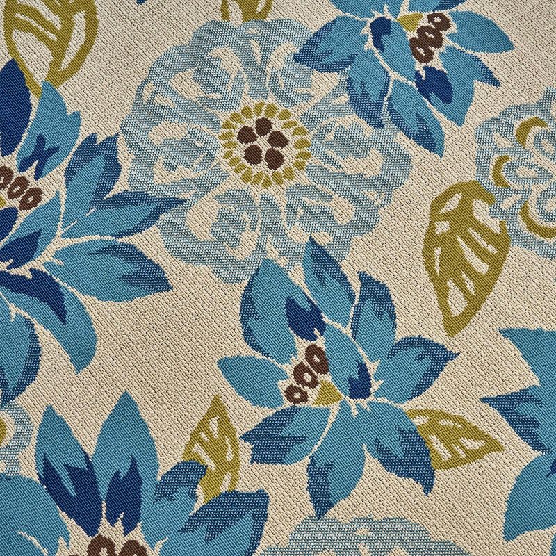 Wildwood Floral Outdoor Rug Ivory/Blue - Christopher Knight Home, 6 of 7