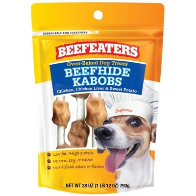 Beefeaters Beefhide Kabob Rawhide Dog Treats - 28oz