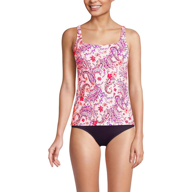 Lands' End Women's Square Neck Underwire Tankini Top Swimsuit Adjustable Straps, 1 of 5