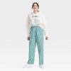 Women's St. Patrick's Day Striped Graphic Boxer Pants - Green - 3 of 3
