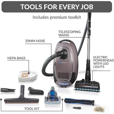 Prolux QX60 Brown Canister Vacuum with HEPA Filter for Pets