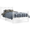 vidaXL Metal Bed Frame without Mattress with Footboard White 39.4"x78.7" - 2 of 4